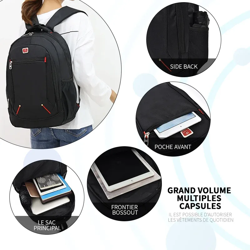 sac à dos de style nouveau pour hommes, sac à dos décontracté grande capacité, sac d'ordinateur multifonctionnel pour voyages d'affaires, sac d'école moyen à grand format