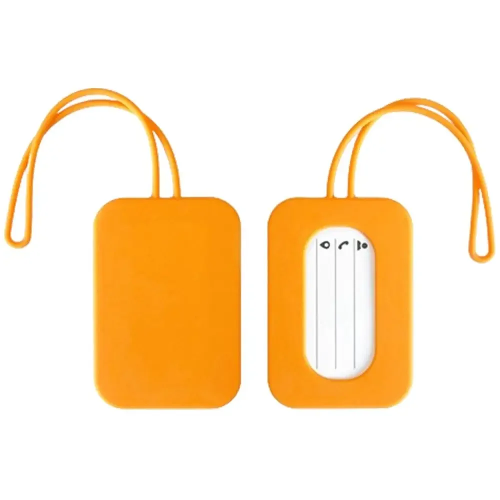 étiquette de bagage en silicone souple avec lanière, identification de valise, carte d'embarquement anti-perte, nom, téléphone, adresse, voyage