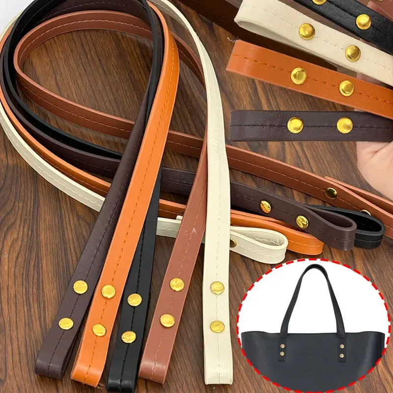 2 ensembles de sangles de sac faites à la main en cuir pu, poignées de remplacement pour sacs tissés à la mode, accessoires de bricolage, sangles fourre-tout pour sac à main à bandoulière