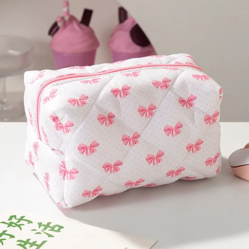 sac à cosmétiques rose avec fermeture éclair, organiseur de maquillage, sac de rangement portable pour femmes, trousse de toilette de voyage, sac à main