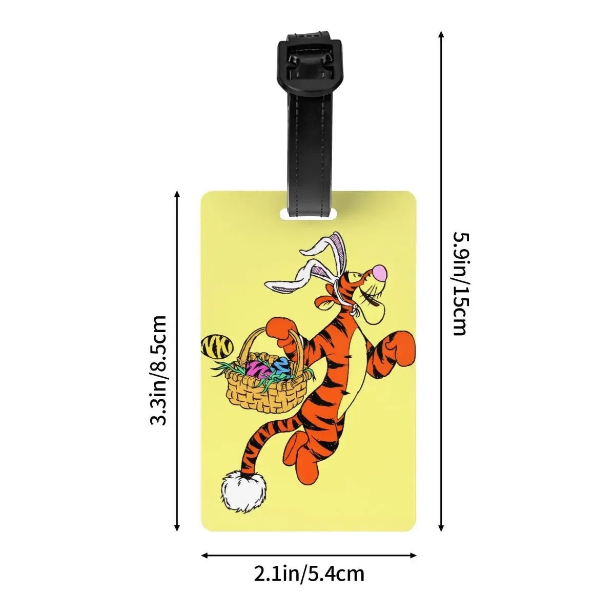 étiquette de bagage personnalisée avec dessin animé tigger et winnie l'ourson, protection de la vie privée, étiquettes de bagages, étiquettes de sac de voyage, étiquettes de valise