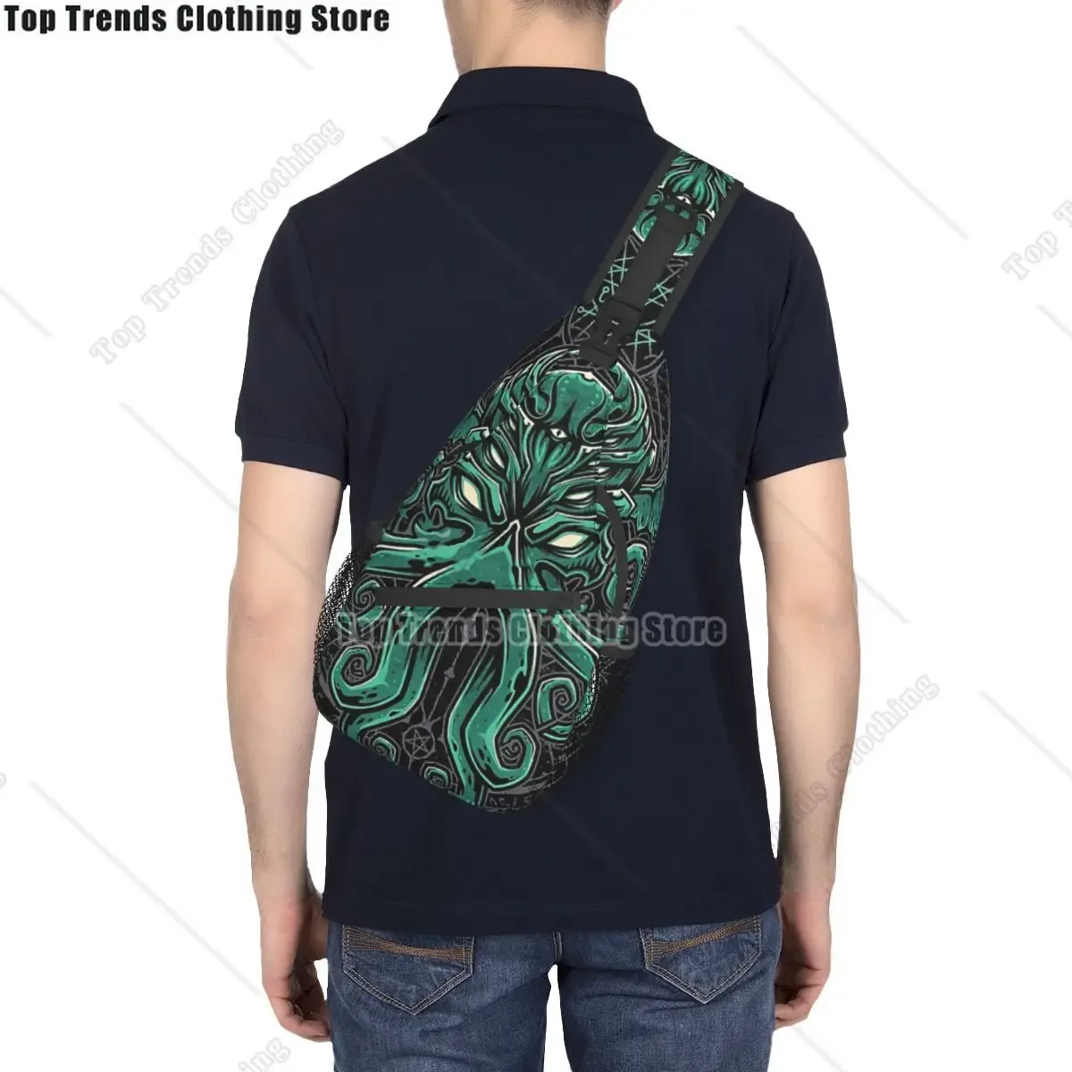 l'appel de cthulhu sac à bandoulière sport grand sac de poitrine unisexe femmes homme mode sacs à dos à bandoulière voyage