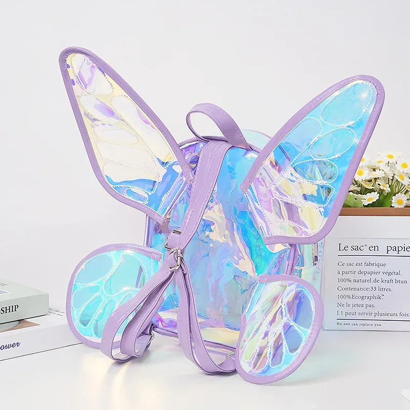 nouvelle mode ailes de papillon sac à dos sac à dos pour enfants mignon licorne transparent tpu sac à dos à la mode