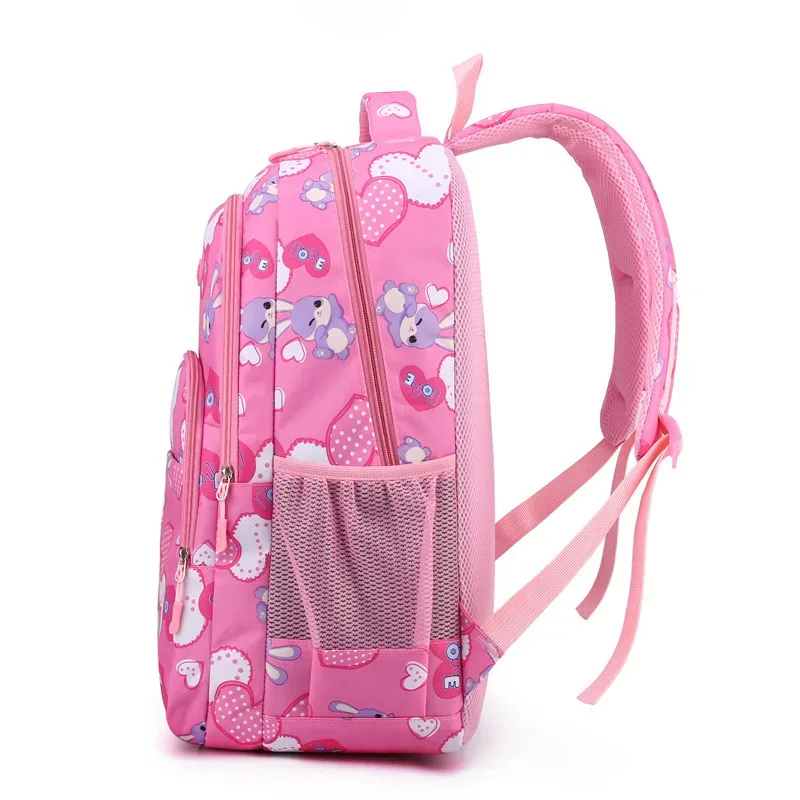 sac à dos lapin mignon pour élèves du primaire et du collège, sacs à double épaule imprimés à motif de dessin animé doux, cadeaux pour filles