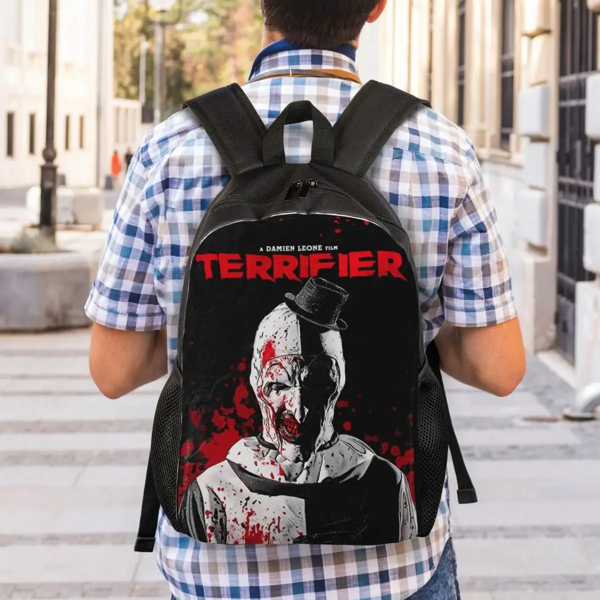 sac à dos de voyage personnalisé terrifier movie pour hommes et femmes, cartable d'ordinateur scolaire, sac à dos d'étudiant, sacs d'horreur, halloween, clown, collège