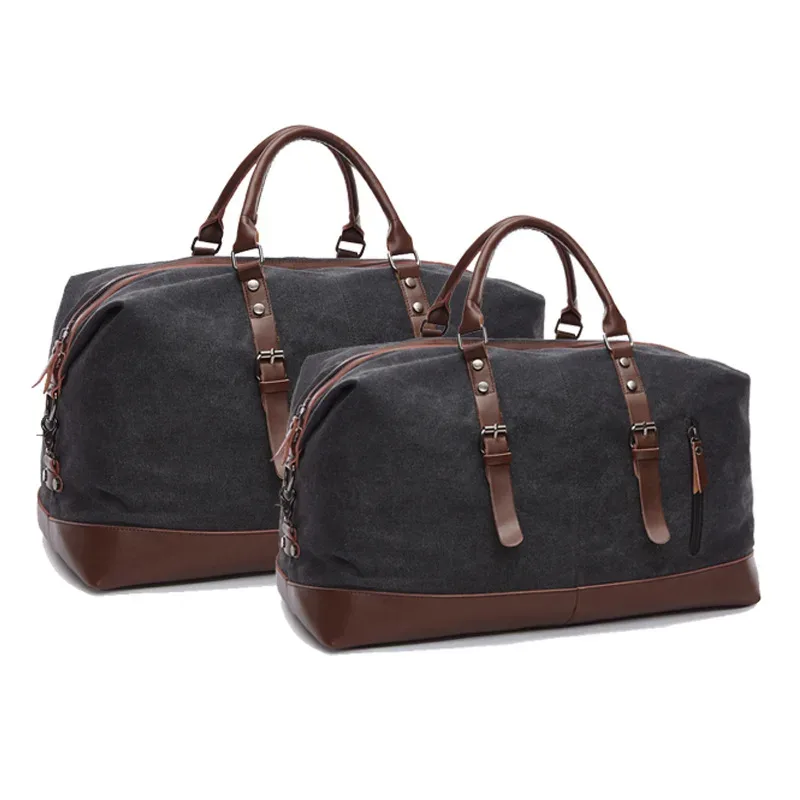 sacs de voyage en toile et cuir pour hommes, bagages à main, sacs de sport, fourre-tout de voyage, grand sac de week-end, sac de nuit, original