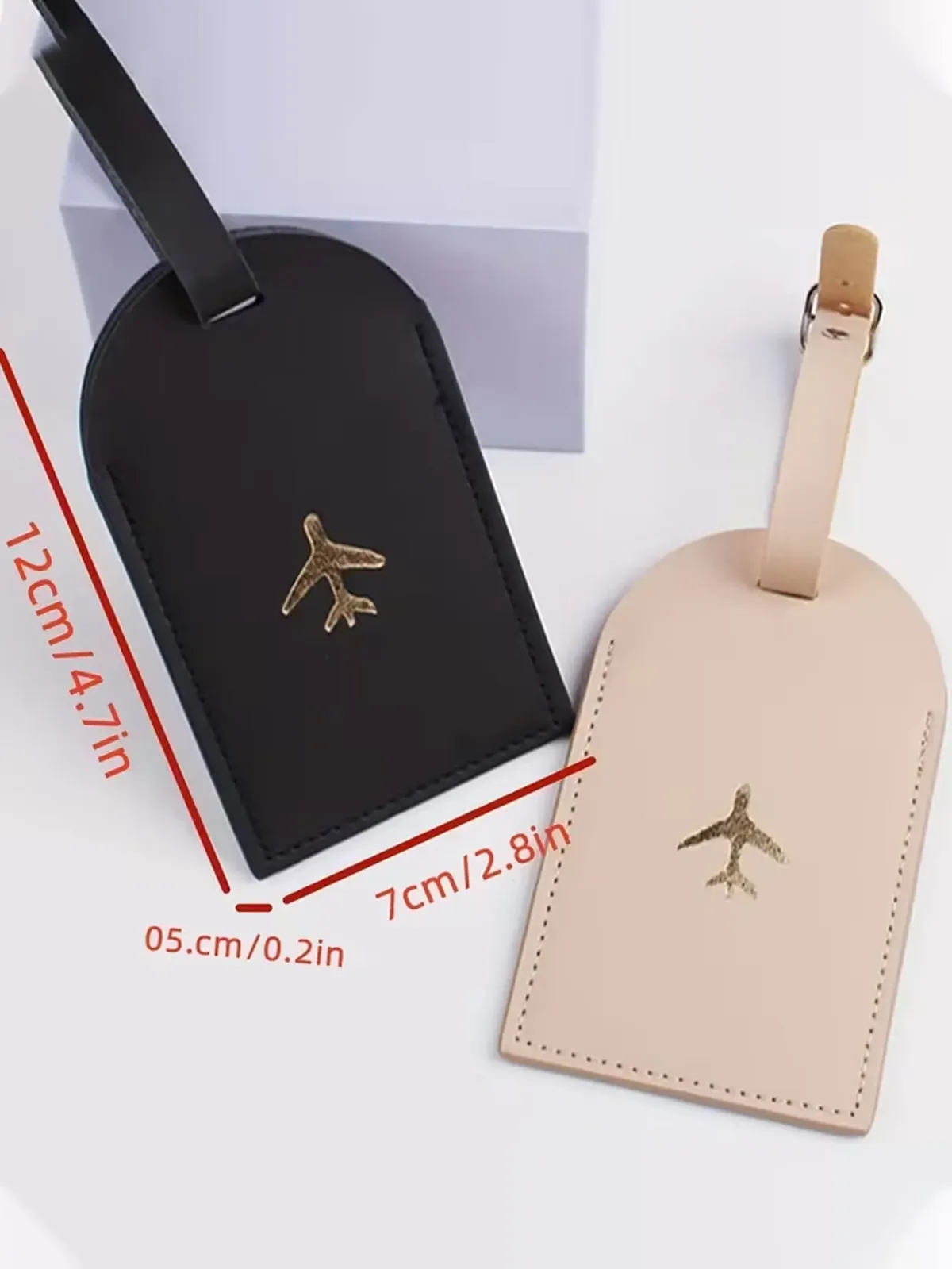 2 étiquettes de bagages élégantes - durables, imperméables, disponibles en rouge et noir - parfaites pour les voyageurs, étiquettes d'identification de bagages | étiquettes de mode | étiquettes