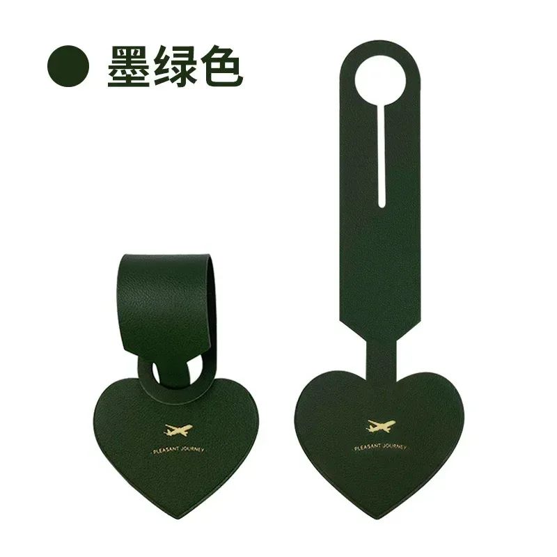 étiquette de bagage en pu en forme de cœur pour femmes et hommes, accessoires de voyage de vacances, étiquettes de valise, nom, identification, adresse, étiquettes de sac pour bagages
