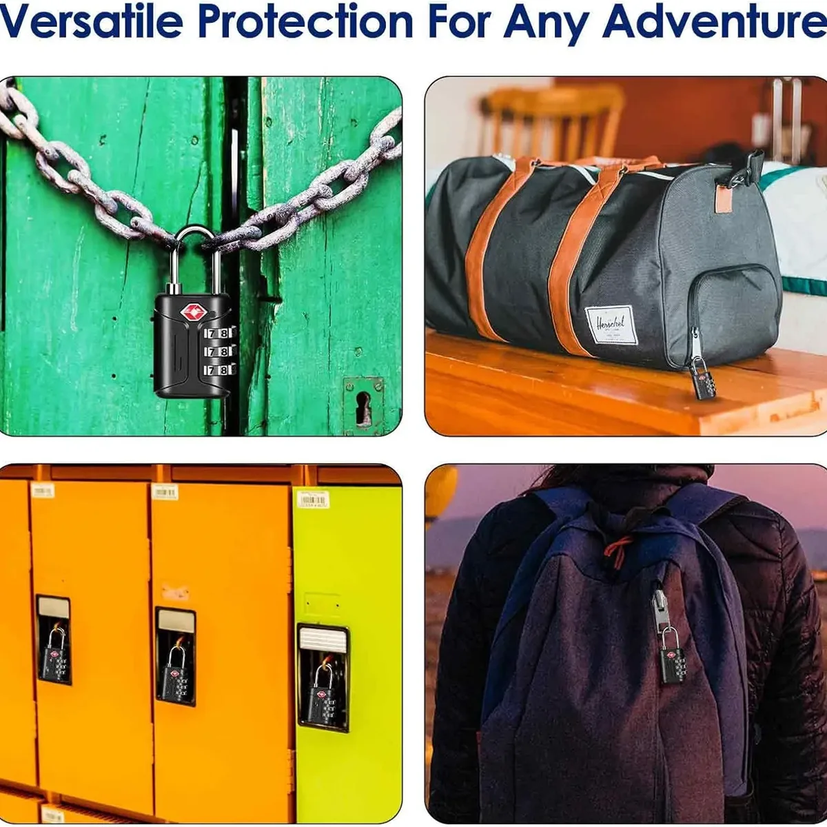 serrures de bagages approuvées par la tsa, cadenas de voyage à combinaison, serrure étanche à 3 chiffres, serrure réinitialisable sans clé pour l'extérieur acceptée par la tsa