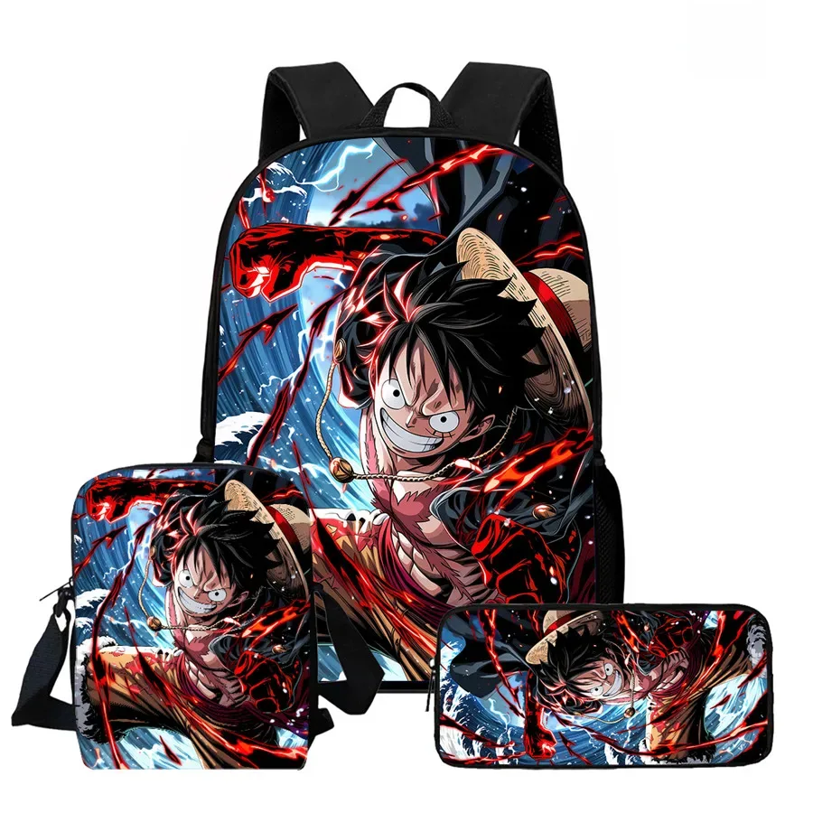 ensemble de 3 sacs à dos scolaires légers one piece avec sac bandoulière et trousse à crayons, sac à dos unisexe pour garçons et filles de 6 à 10 ans
