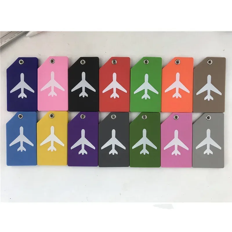 étiquettes de bagage d'avion en silicone pour hommes et femmes, porte-adresse d'identité de valise, étiquette de bagage mignonne, accessoires de voyage, étiquette de sacs, haute qualité