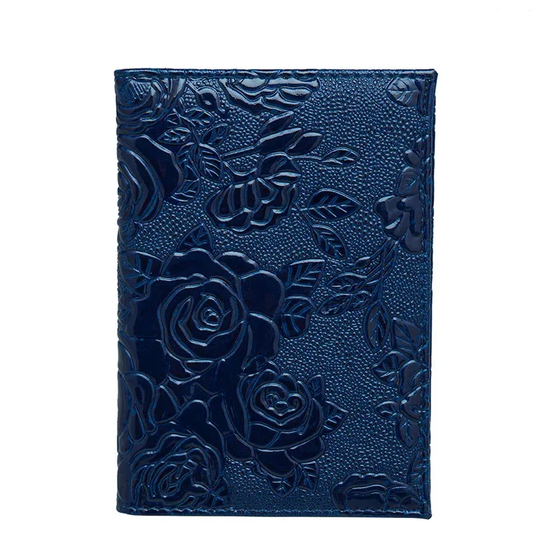 accessoires de voyage housse de passeport fleur de rose porte-passeport en relief housse de carte bancaire portable portefeuille pour femmes et hommes