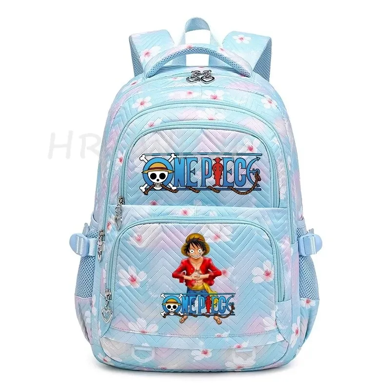 sacs à dos anime one piece légers avec fermoir, imprimé violet monkey d luffy, pour garçons et filles, grande capacité, pour adolescents, ordinateur portable, école, voyage, mochila