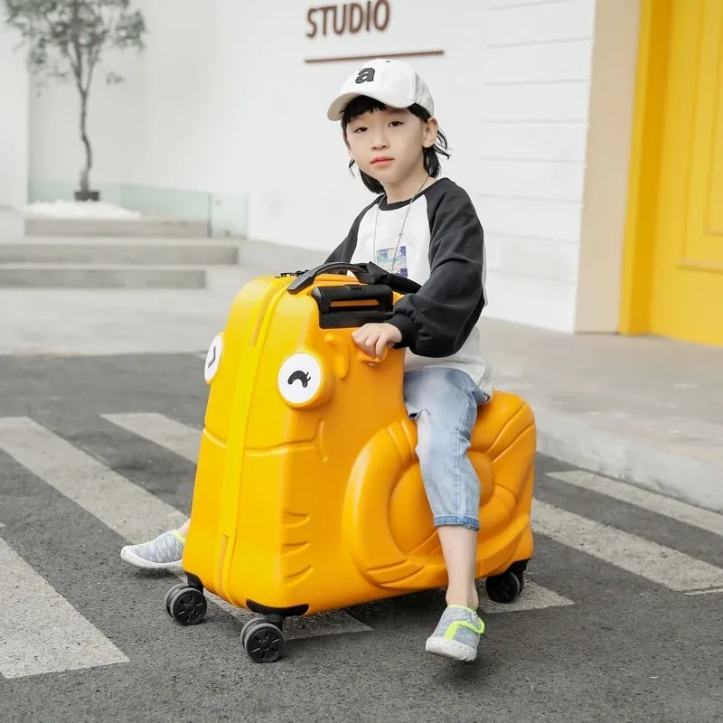 joli bagage d'escargot pouvant être monté, boîte à roulettes pour enfants, roue universelle féminine, valise de 20 "24", remorque de voyage en alliage d'aluminium