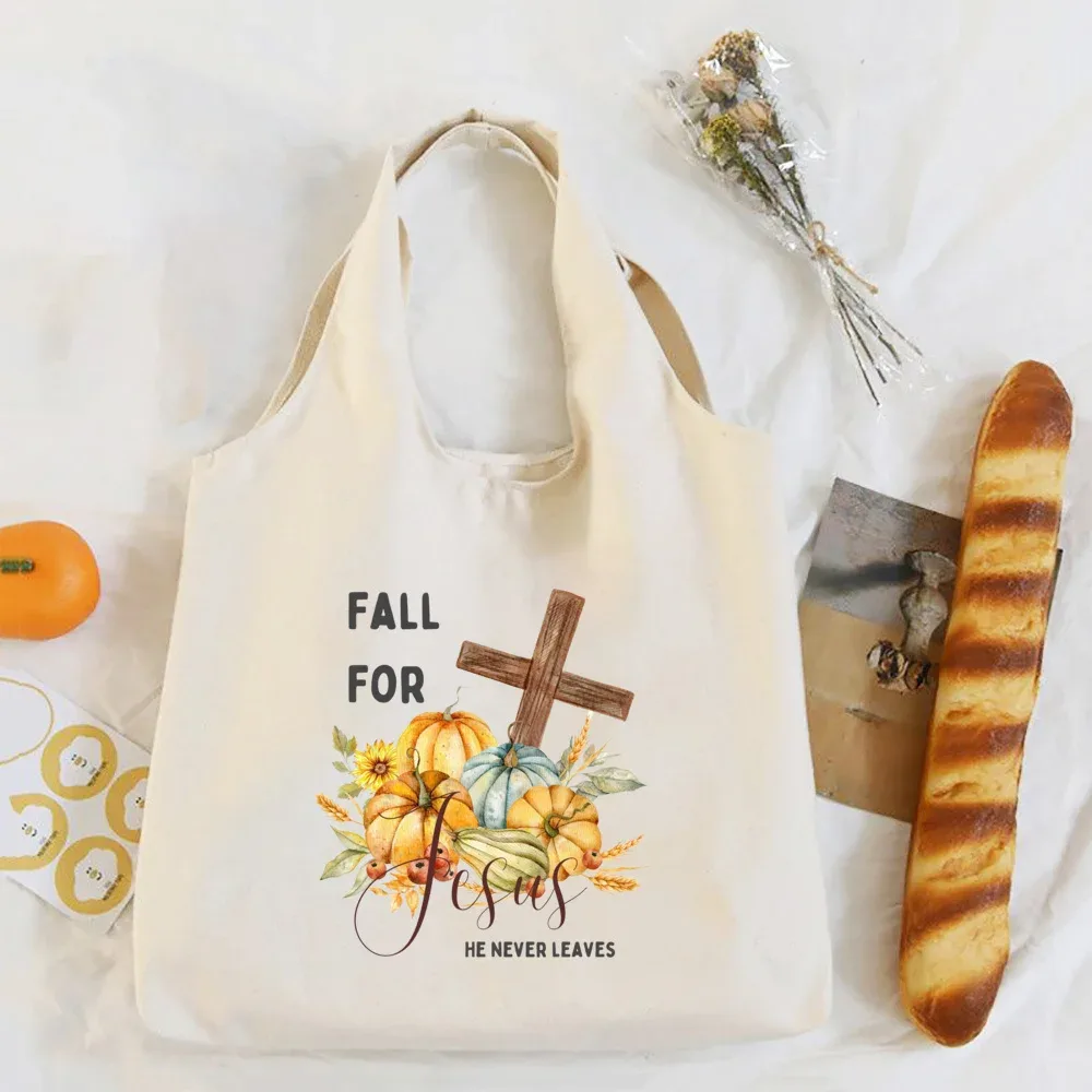 sac à bandoulière imprimé pumpkin spice & jesus christ, automne, thanksgiving, halloween, sacs en toile, sac à main fourre-tout festif, cadeau pour elle