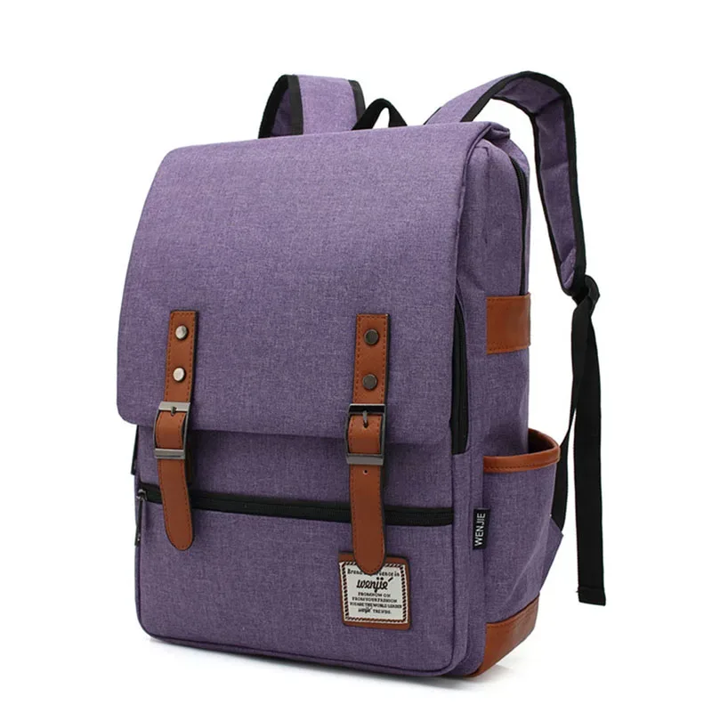 vintage 16 pouces sac à dos pour ordinateur portable femmes sacs en toile hommes toile voyage loisirs sacs à dos rétro sac décontracté sacs d'école pour adolescents