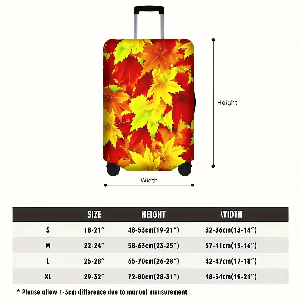 1 housse de bagage imprimée feuille d'érable couleur automne. convient aux valises de 18 à 32 pouces ; protège efficacement vos bagages