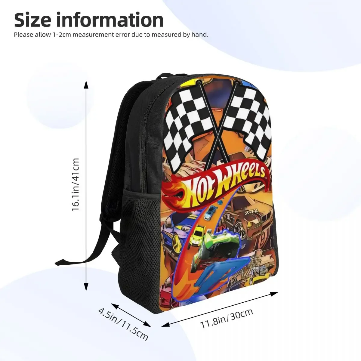 sac à dos hot wheels race pour étudiants, garçons et filles, sac d'école, sac à bandoulière pour ordinateur
