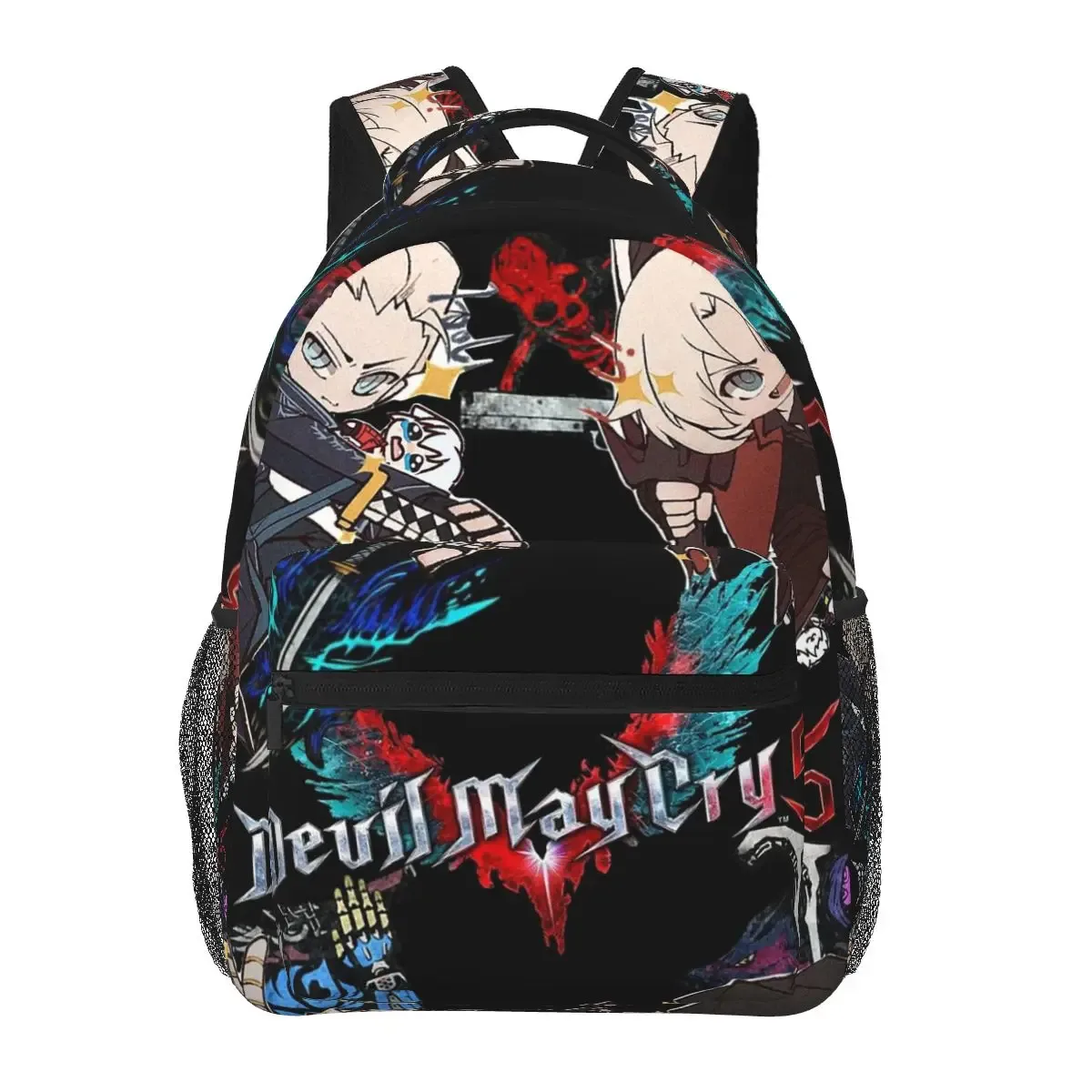 sac à dos imprimé double face devil may cry game, sac à livres pour étudiants garçons et filles, sac d'école pour enfants, sacs à bandoulière pour hommes et femmes
