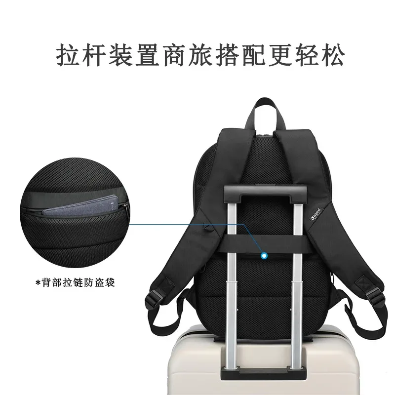 sac à dos pour ordinateur portable, sac fin pour ordinateur portable, unisexe, 14 pouces, sac à dos d'affaires simple, léger, décontracté, extensible, pour étudiants