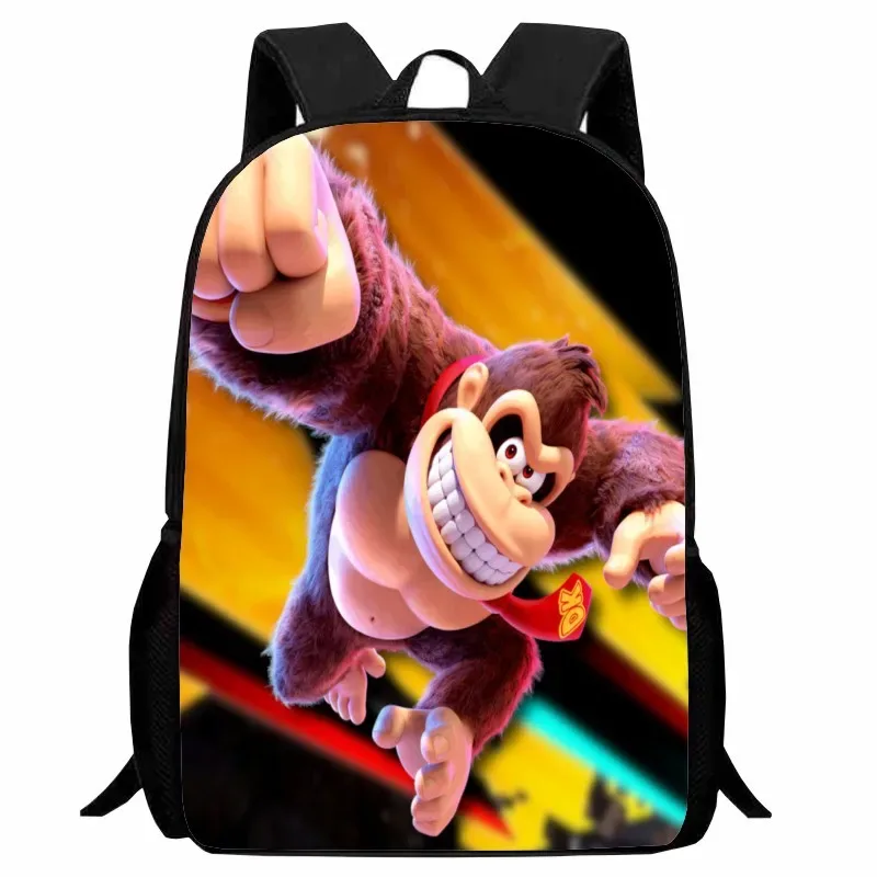 donkey kong bananza – sacs à dos pour enfants, garçons et filles, cadeau d'anniversaire pour étudiants, sac d'école pour enfants, grande capacité, sac à dos de camping durable