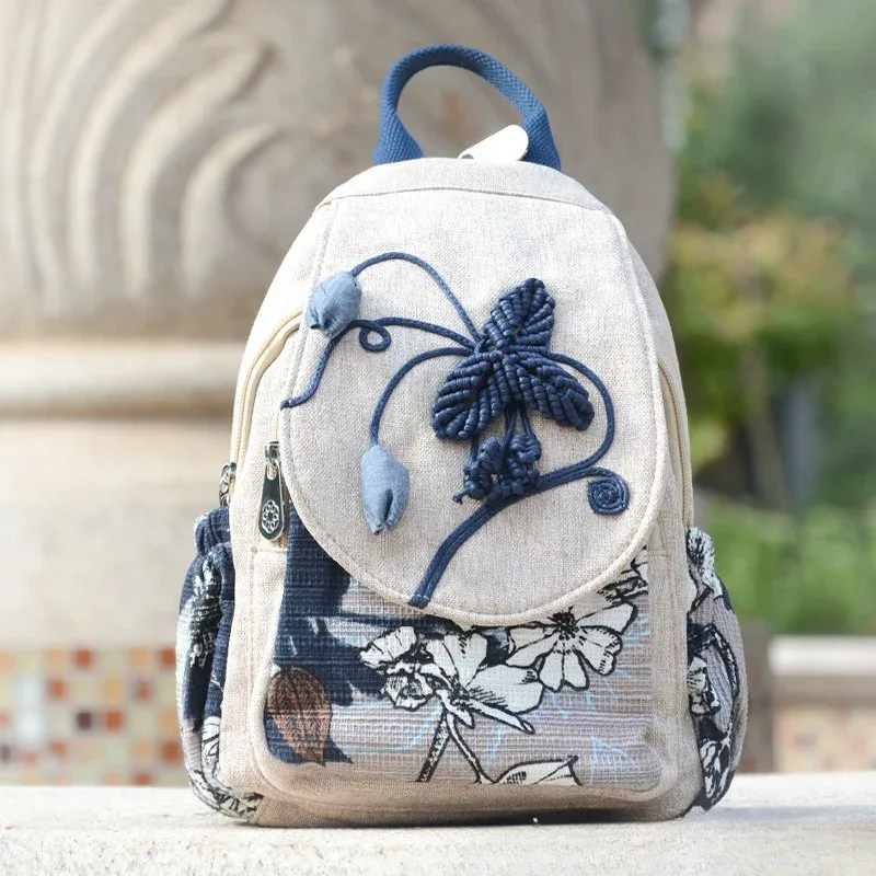 Sac à dos brodé artistique pour femmes, Design Ultra léger pour un transport sans effort, sacs à bandoulière élégants, sac à dos Compact