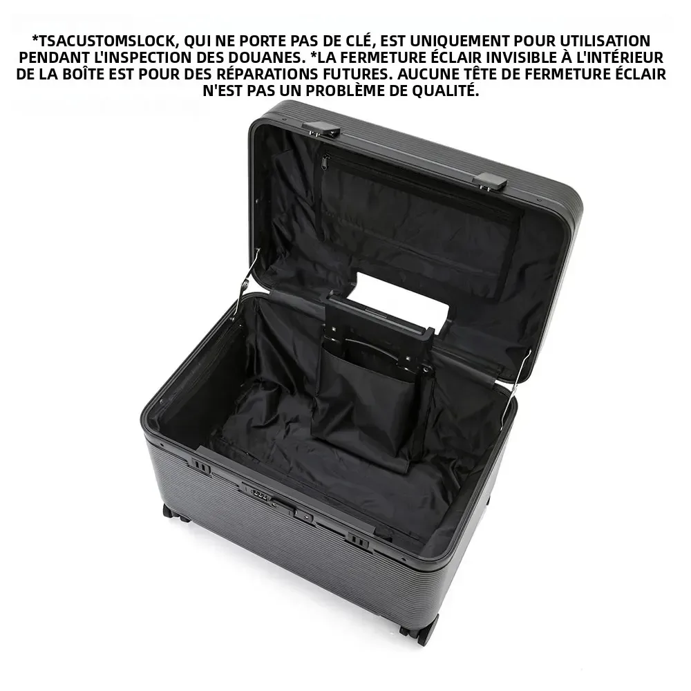 valise à cadre en alliage d'aluminium, valise à roulettes portable abs à ouverture supérieure, roues universelles, valise d'embarquement à verrouillage par code de peintures
