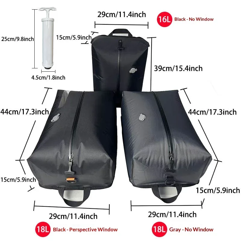 sacs de compression sous vide portables pour les voyages, sacs gain de place avec pompe manuelle, organisateur de vêtements étanche pour valise et sac à dos