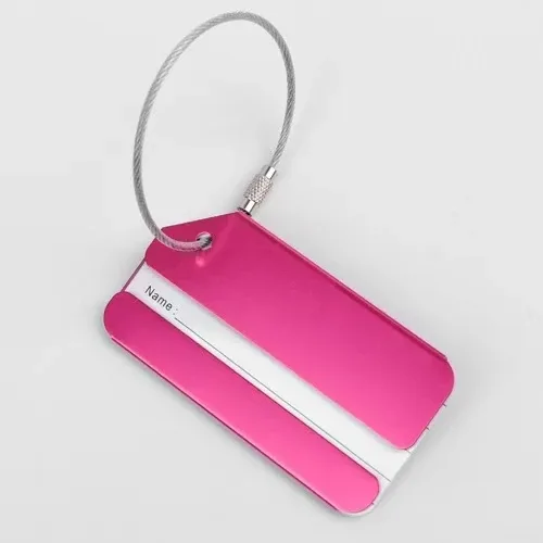 étiquettes de bagage étiquette de valise en alliage d'aluminium étiquettes de voyage serties avec boucle en acier étiquettes de bagage d'identification pour valises accessoires de voyage