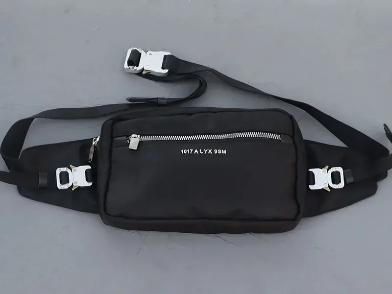 fashion street 1017 alyx 9sm sacs fermeture éclair latérale décorative fonctionnelle prise tactique cordon d'étanchéité sac à dos multifonctionnel