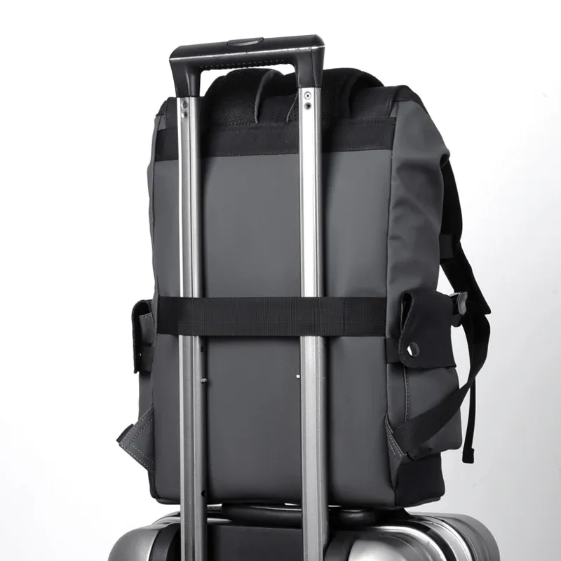 haute qualité en cuir pu étanche hommes sac à dos pour ordinateur portable grand ordinateur sac à dos pour affaires urbain homme sac à dos usb charge
