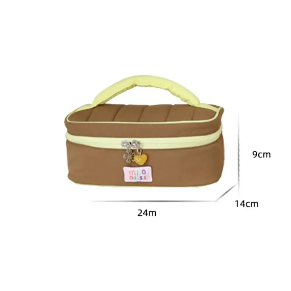 petite trousse de toilette fraîche et colorée, portable, grande capacité, sac de voyage pour cosmétiques, série pour filles, sac de rangement, couleur contrastée