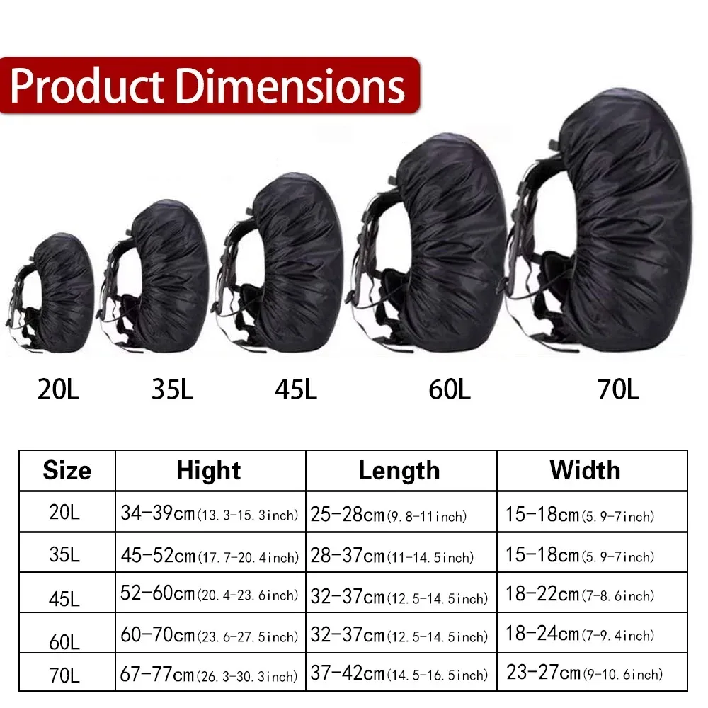 juste de pluie étanche pour sac à dos, sac de sport en plein air, housse anti-poussière, sac de protection, série window, 20-70l