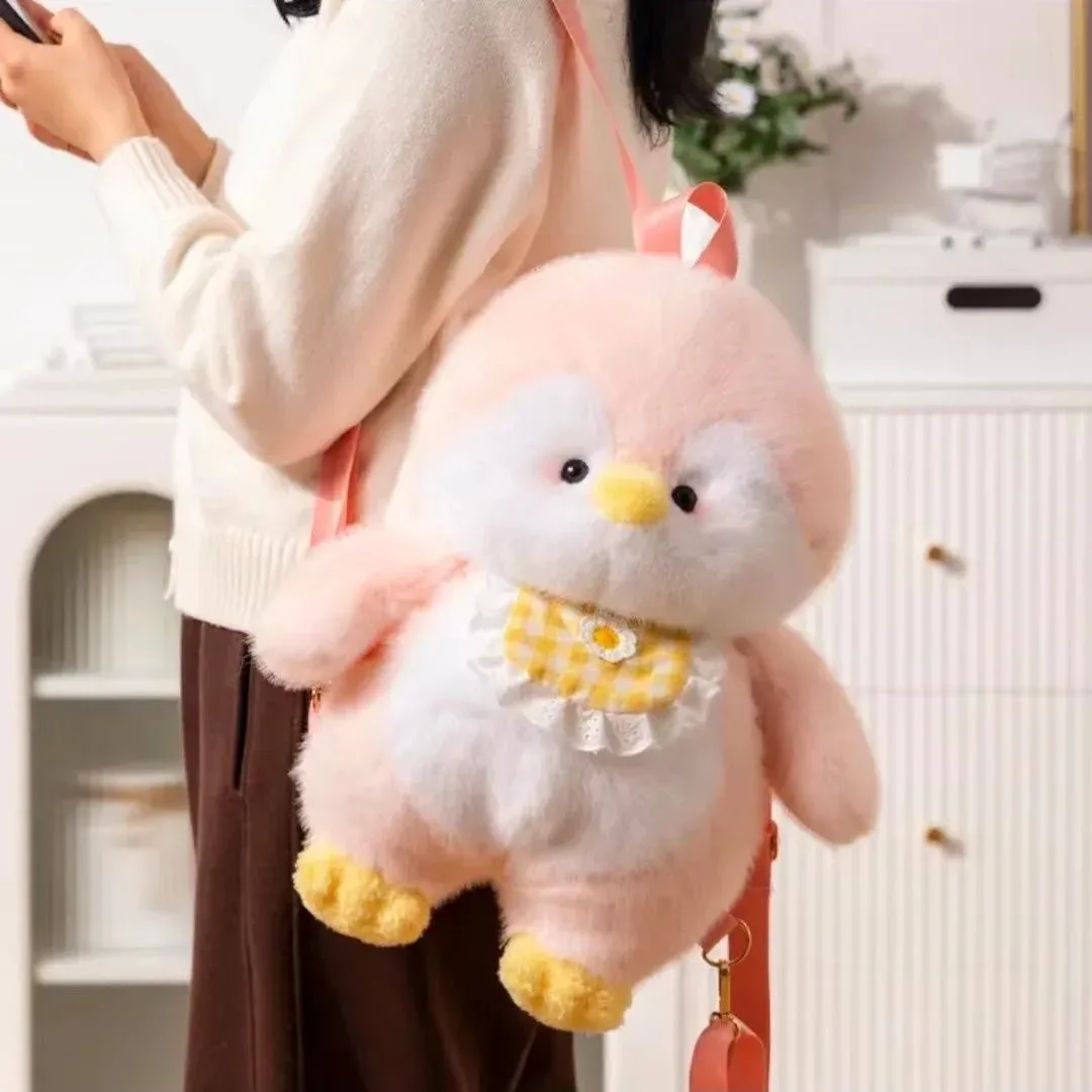 mignon en peluche pingouin sacs à dos femmes dessin animé amusant sac à bandoulière nouveau à la mode personnalisé fille mode sac à dos kawaii animal sac à dos
