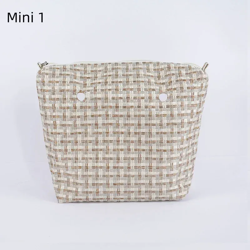organisateur classique en toile de lin tanqu, doublure intérieure en tissu pour obag mini o bag, accessoire pour sac à main femme