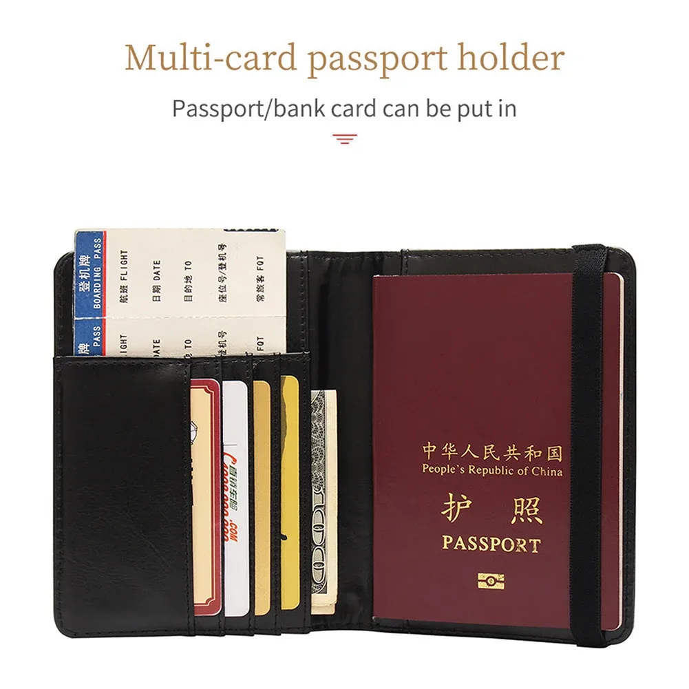 porte-passeport rfid pour voyage, étui de passeport étanche avec badge métallique 3d, portefeuille portable pour cartes bancaires