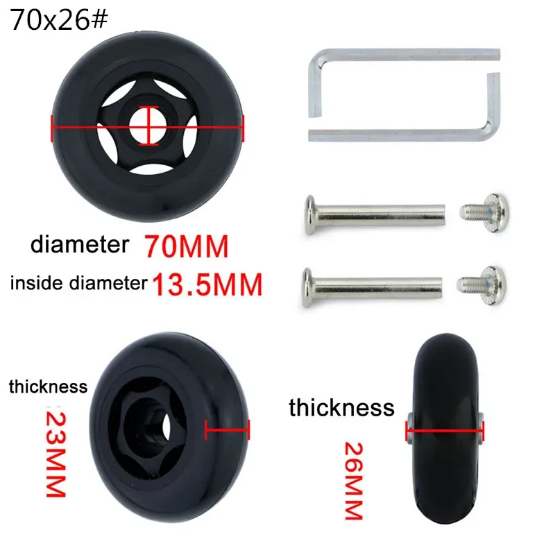 roues de remplacement pour valise à roulettes, accessoires universels, multi-taille, 1 pièce