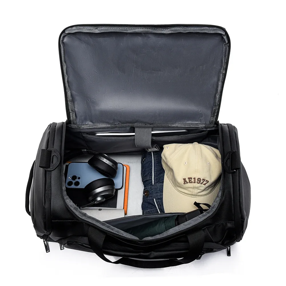 sac de fitness de voyage avec compartiment à chaussures indépendant hydrofuge de grande capacité, sac à bandoulière pour hommes et femmes, sac à bagages multifonctionnel