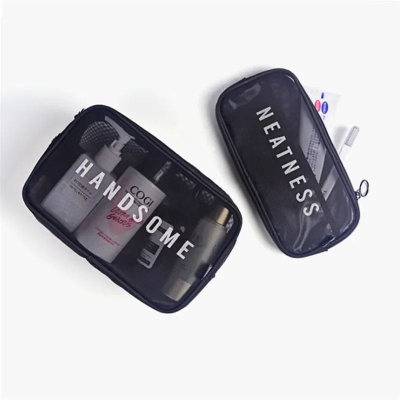 trousse de maquillage transparente à fermeture éclair pour femme, trousse de maquillage de voyage, trousse de toilette, trousse de lavage de beauté, sacs d'évaluation, poudres de stockage