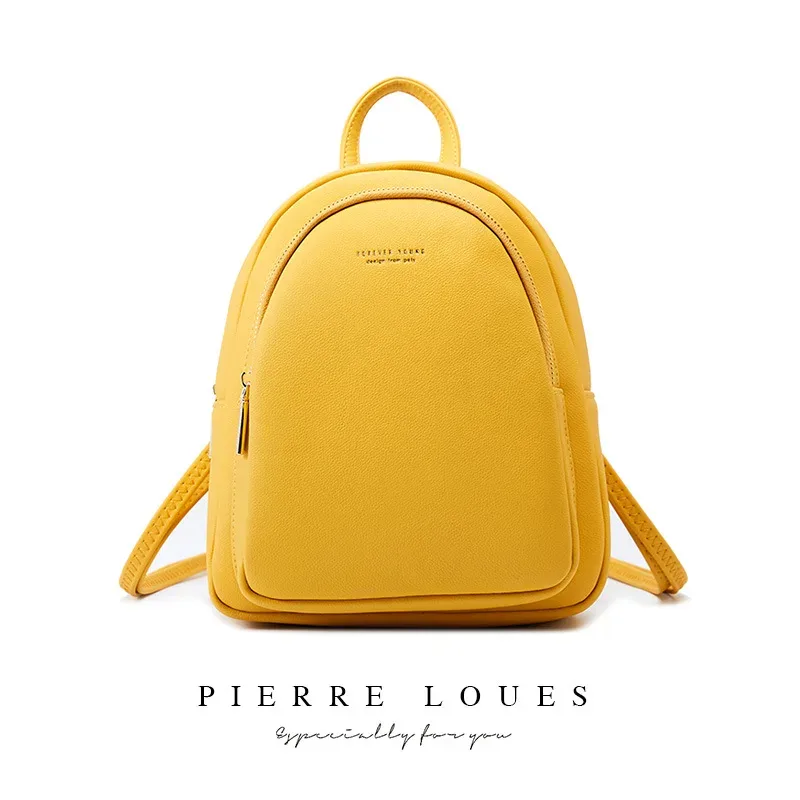 petit sac à dos en cuir pu pour femmes, sac à bandoulière preppy solide pour dames, sac à dos de voyage pour écoliers