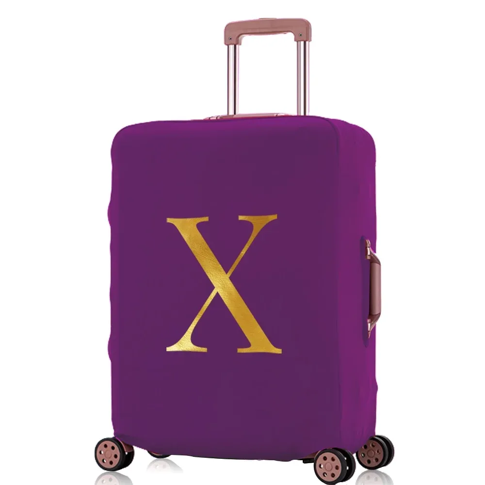 juste anti-poussière pour valise de voyage, housse de protection pour bagages, valise à roulettes de 18 à 28 pouces, série initiales imprimées, accessoires de voyage