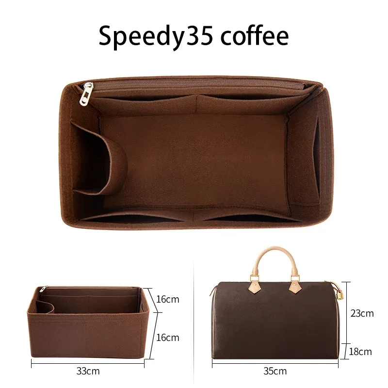 wuta feutre insérer sac organisateur pour for lv speedy 20 25 30 35 rabat sac à main sac intérieur maquillage voyage sac à main stockage sac fourre-tout accessoires