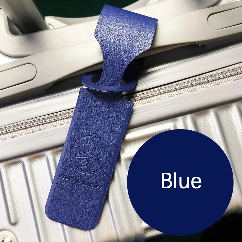 étiquette de bagage en cuir pu, identificateur de valise portable, étiquette de bagage pour l'embarquement, porte-nom, adresse, accessoires de voyage