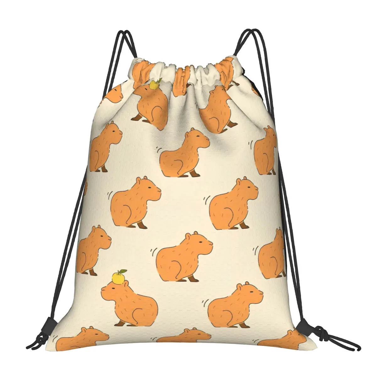 sac à dos à cordon de serrage capybara mignon, sac de sport résistant à l'eau, sac à cordon pour le yoga, 36 cm (largeur) x 43 cm (hauteur)