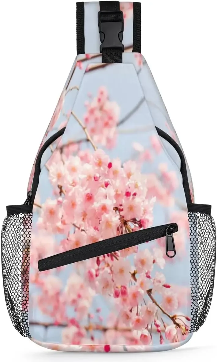 fleur de cerisier bandoulière corde triangle sac à dos canfeng fronde sacs à dos voyage randonnée sac à dos corde bandoulière sac à bandoulière