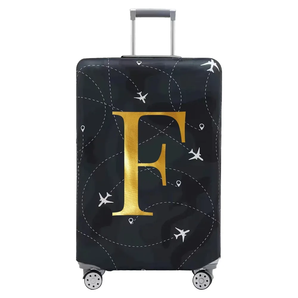 housse de protection pour compartiment à bagages, série de lettres, housse anti-poussière en tissu noir résistant à l'usure pour étui de voyage de 18 à 32 pouces