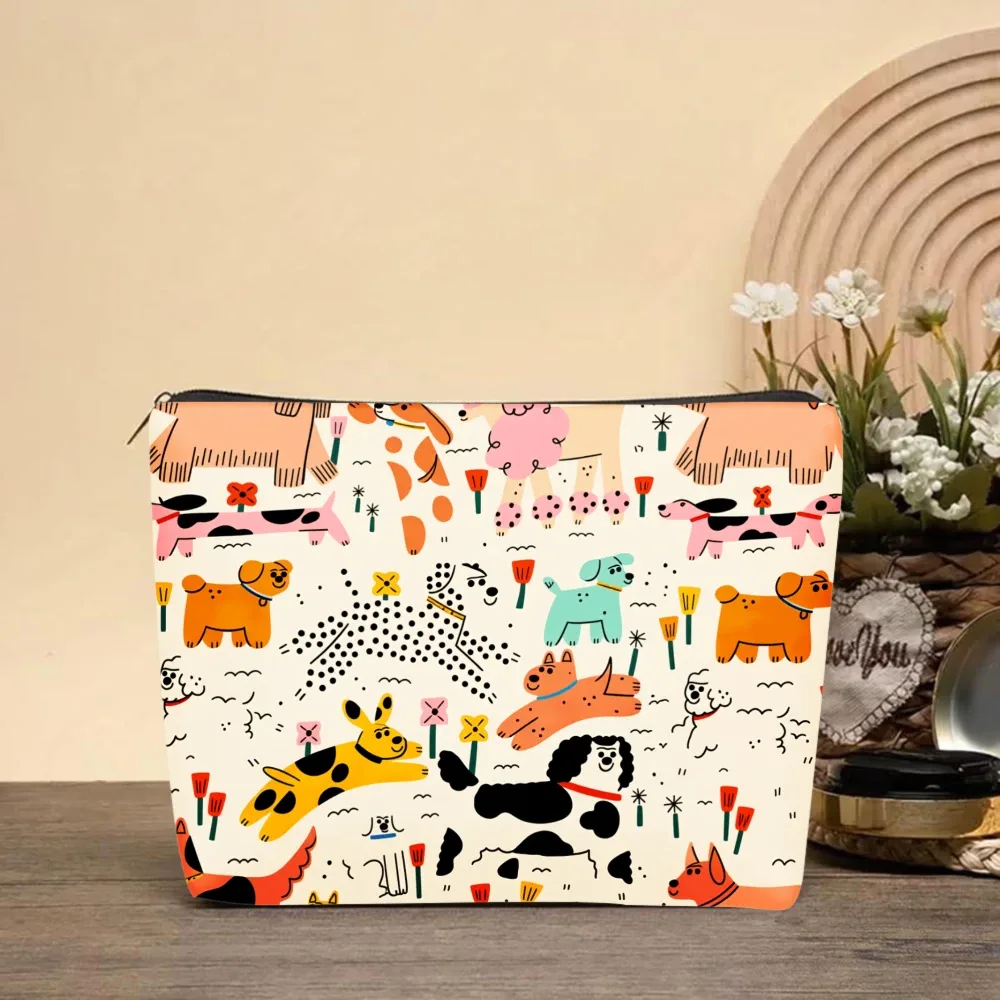 sac à cosmétiques chic vintage imprimé chat, pochette de maquillage légère pour femmes et hommes, porte-monnaie, sac de rangement, trousse à crayons à fermeture éclair