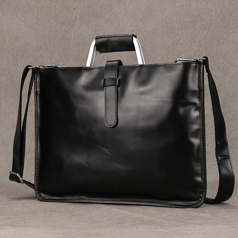 pochette de luxe en cuir de vachette pour hommes, porte-documents a4, portefeuille, couche supérieure, sac d'affaires isub, étui à bombes, haute couture