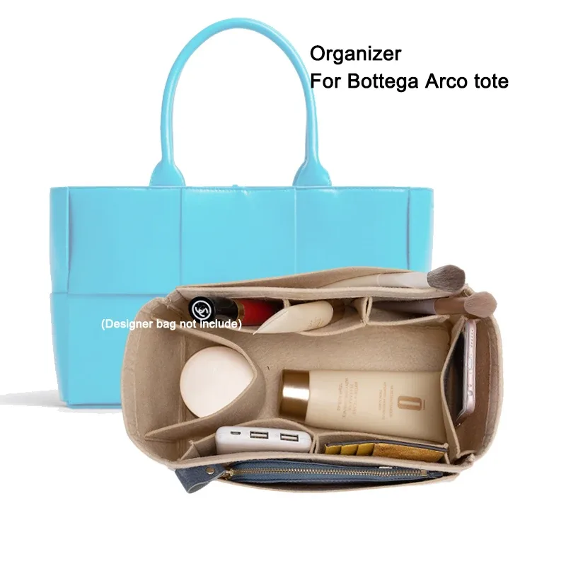 pour bottega arco sac fourre-tout organisateur insérer, doublure en feutre de sac à main, sac de rangement cosmétique sac à main intérieur, pochette de voyage shaper protecteur