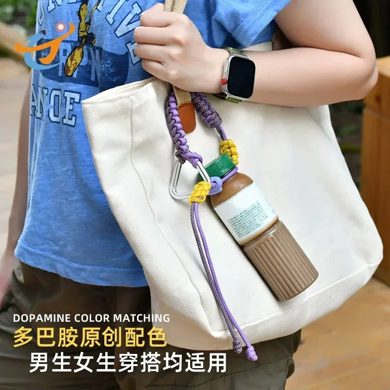 paracorde réglable multifonction tissé bouilloire boucle camping en plein air randonnée outils lanière crochet tactique sac à dos porte-clés